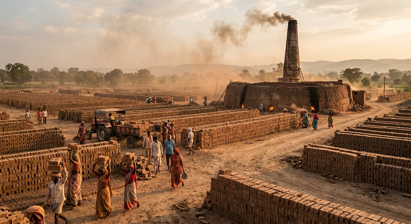Indian brick kiln manufacturing environment