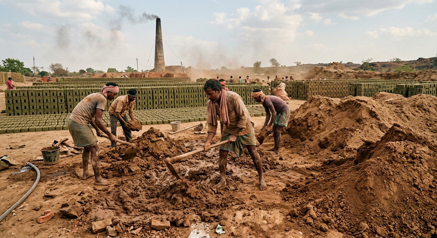 Clay soil preparation for brick molding